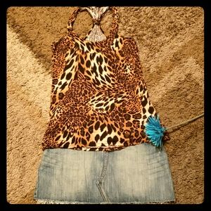Kiwi 🐆 Cheetah print razor back tank